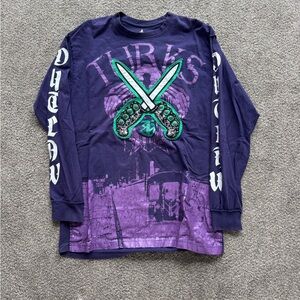 Black Label Purple and Green Graphic Shirt